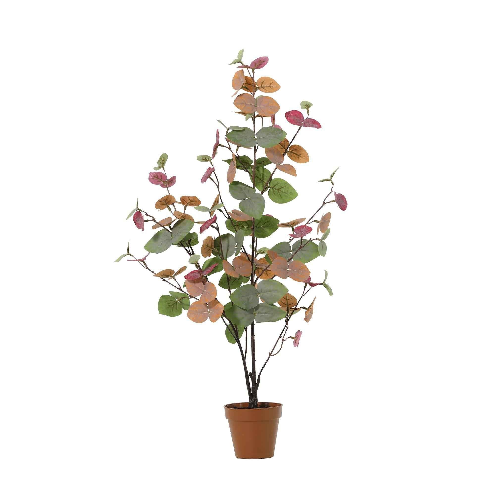 Image of Künstlicher Eukalyptus farbig 86cm dekorative Kunstpflanze für Wohnzimmer Büro Schlafzimmer Flur pflegefreie Wohnraum Deko moderne hohe Kunstpflanze