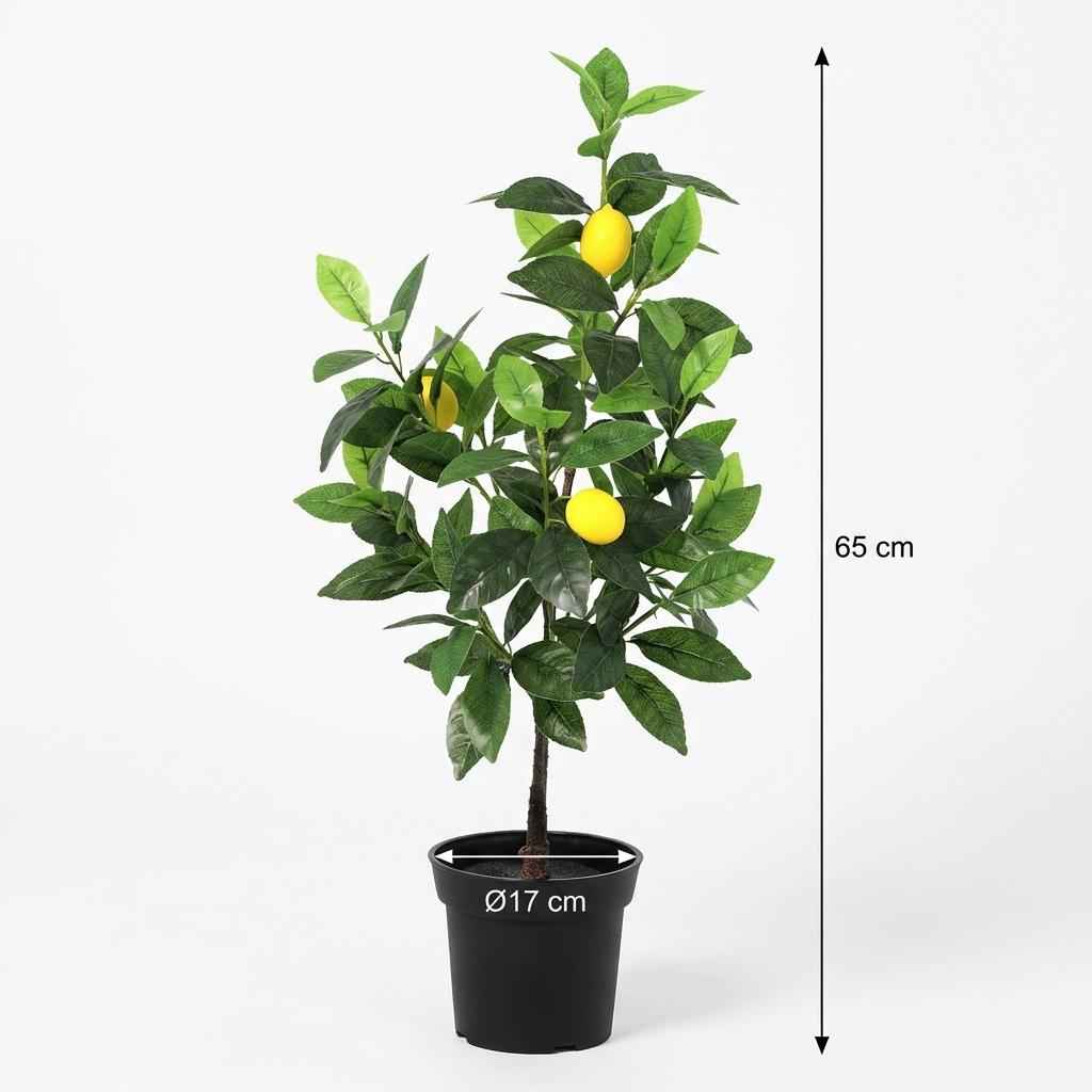 Image of Kunstpflanze Zitronenbaum 65cm – künstlicher Lemon Tree – realistische Blätter & Zitronenoptik