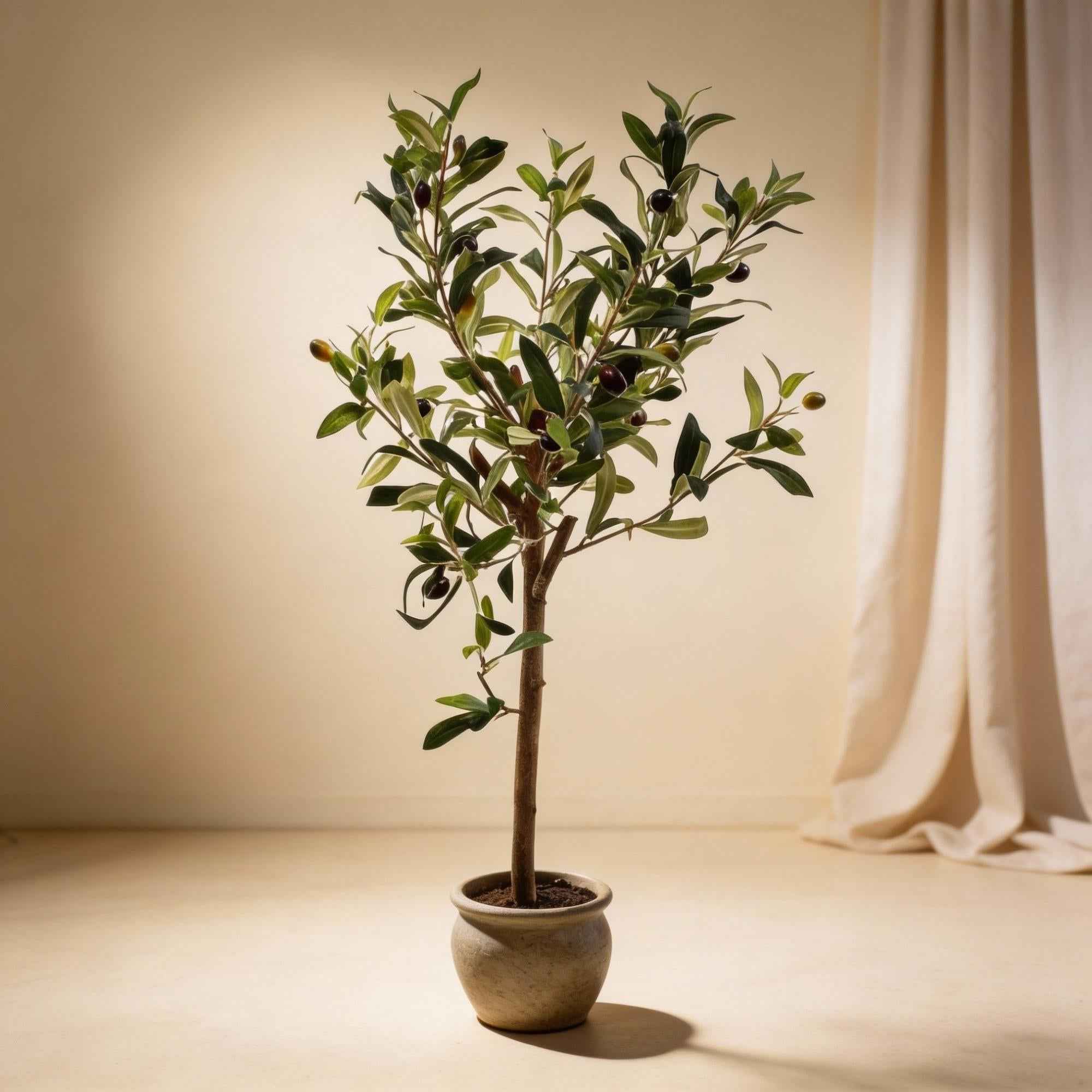 Image of Künstlicher Olivenbaum 65cm – Mediterrane Kunstpflanze – Pflegefreie Dekopflanze – Realistische Blätter – Für Wohnzimmer Balkon Büro Schlafzimmer