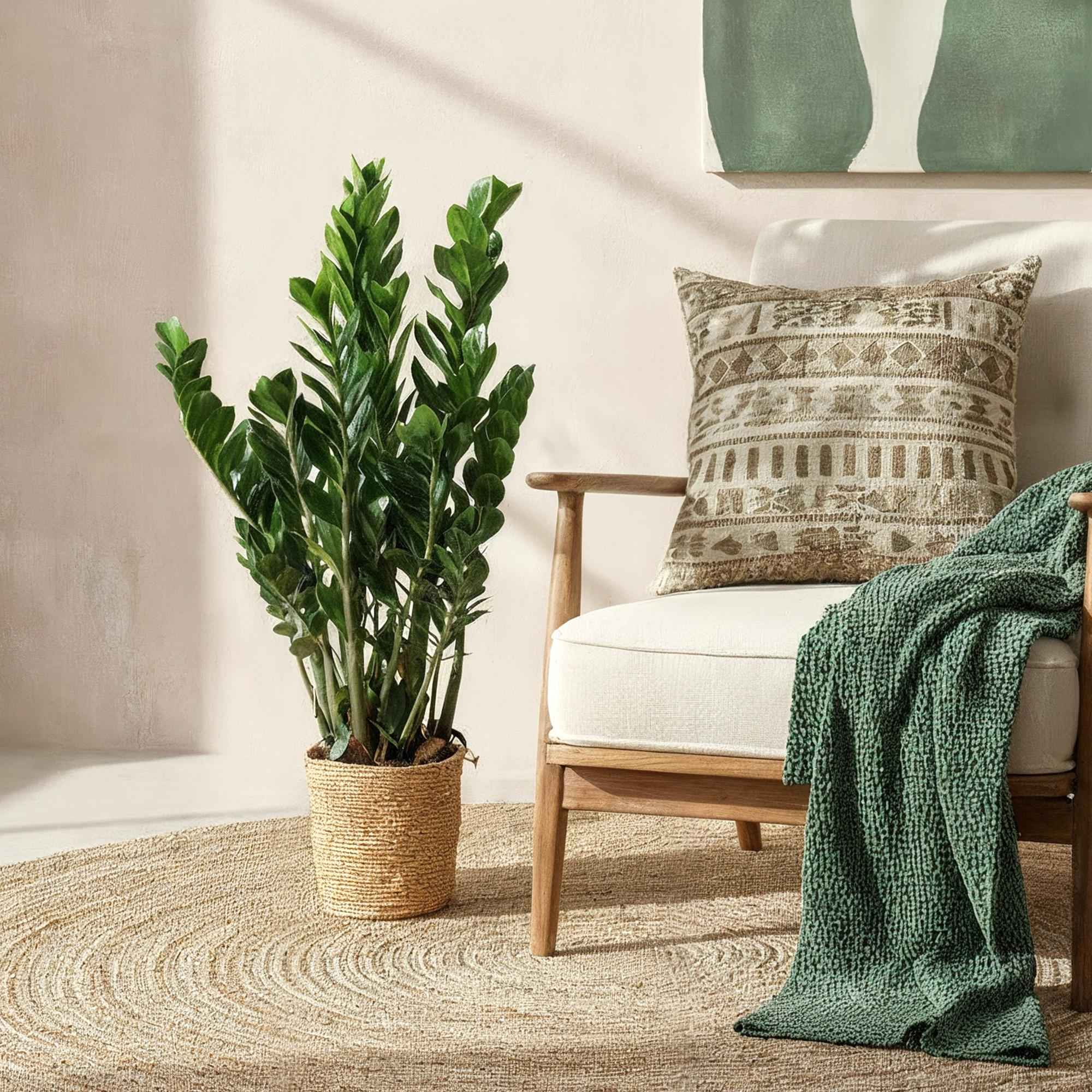 Image of Zamioculcas – ZZ – Pflanze 80-90cm – 21cm – Pflegeleichte robuste Zimmerpflanze – Tiefgrüne glänzende Blätter