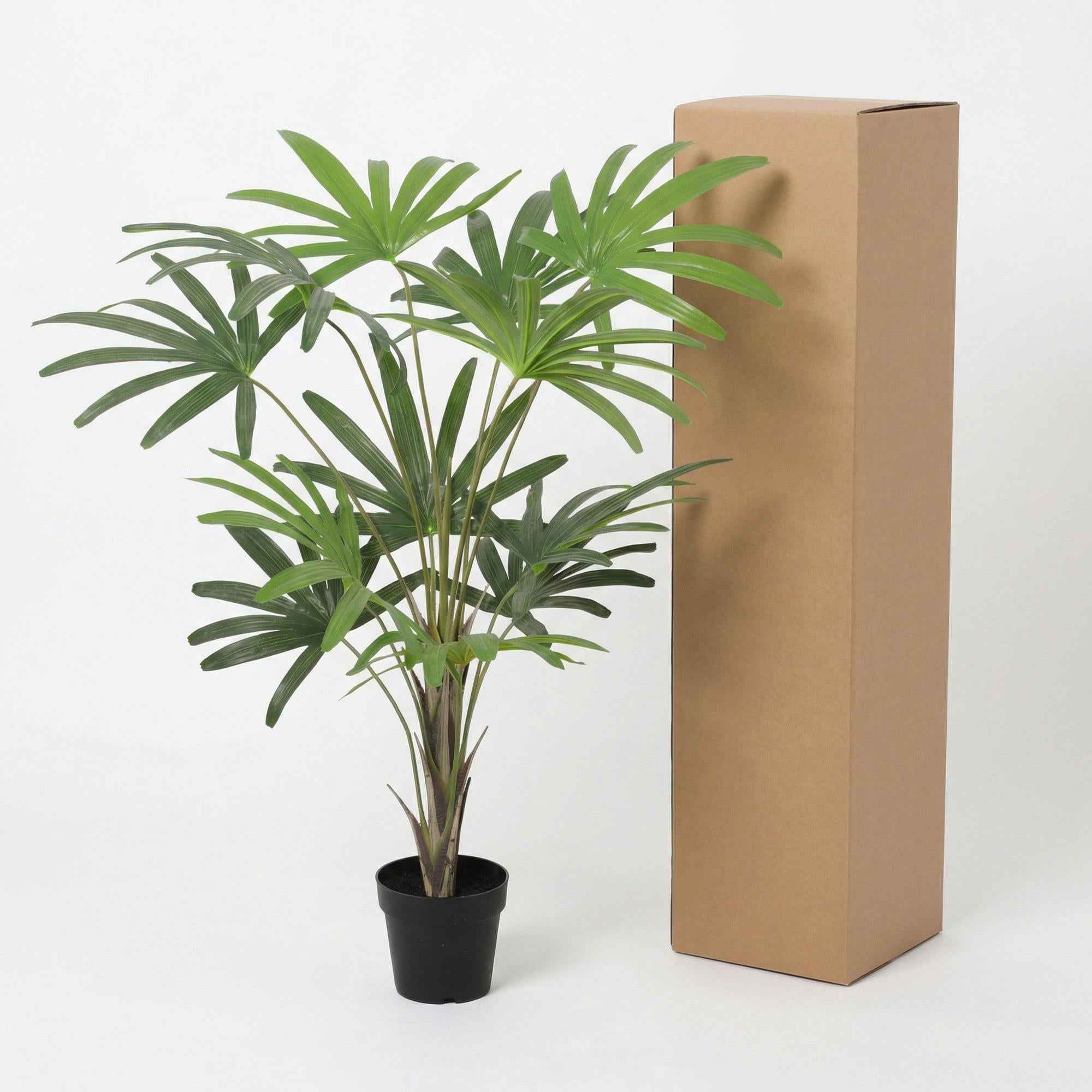 Image of Kunstpflanze Rhapis Excelsa 120cm – künstliche Steckenpalme im Topf
