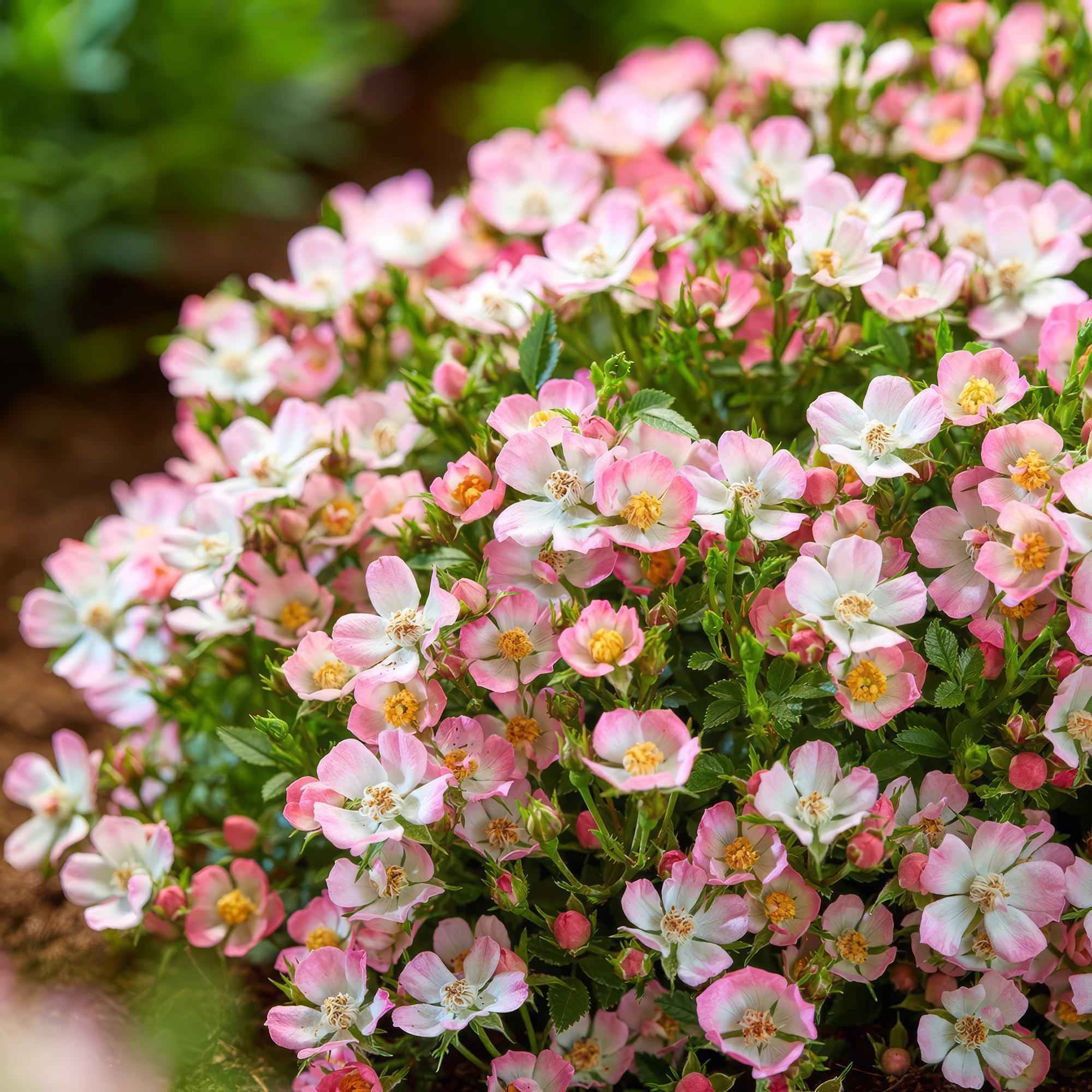 Image of Rose Rosa Cutie Pie winterhart rosa 20-25cm 12cm für Garten Balkon Terrasse Beet rosa Beetrose dauerblühend bienenfreundlich pflegeleicht kompakt-0
