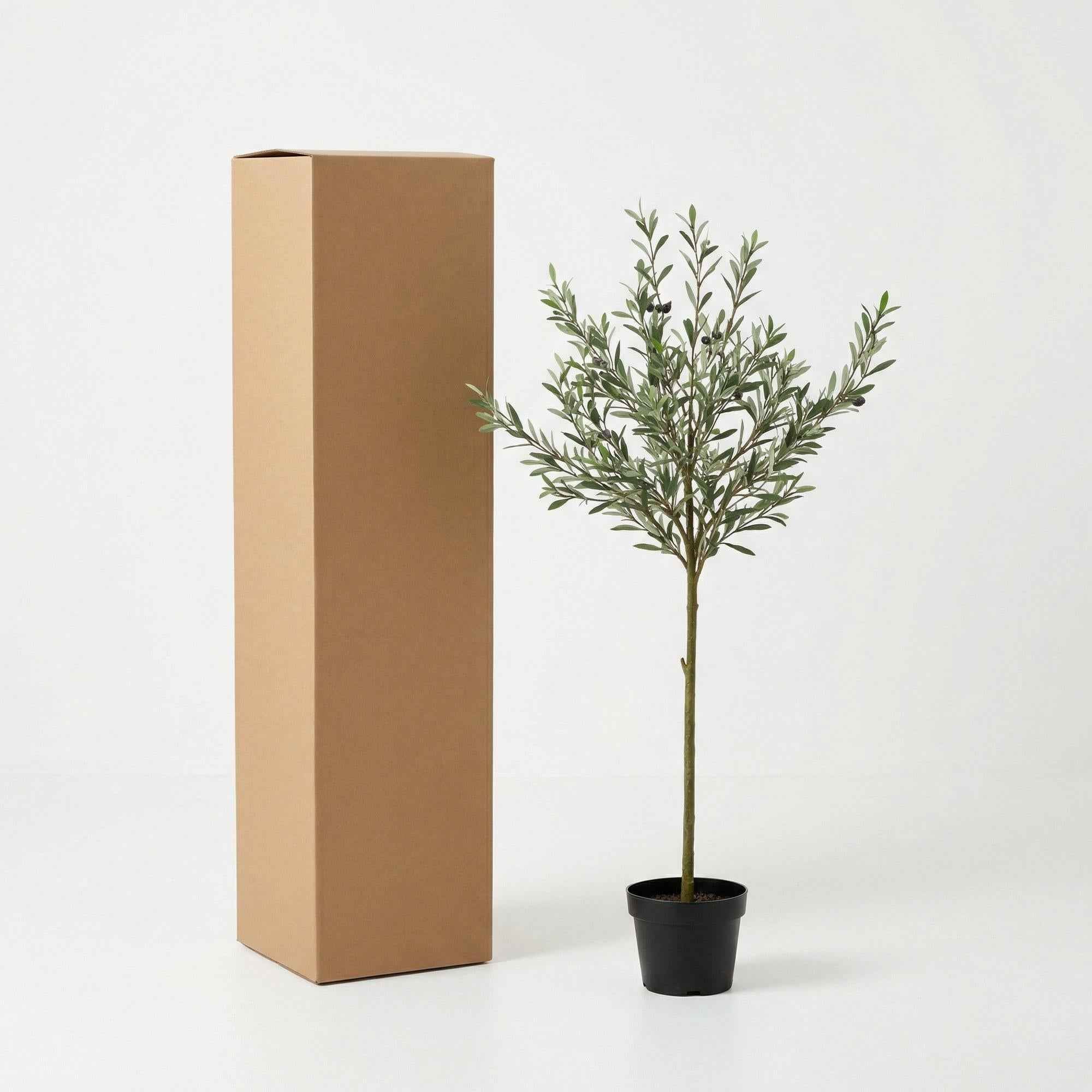 Image of Kunstpflanze Olivenbaum150cm – künstlicher Olive Tree im Topf – realistische Blätter & Olivenoptik – pflegeleichter Deko-2