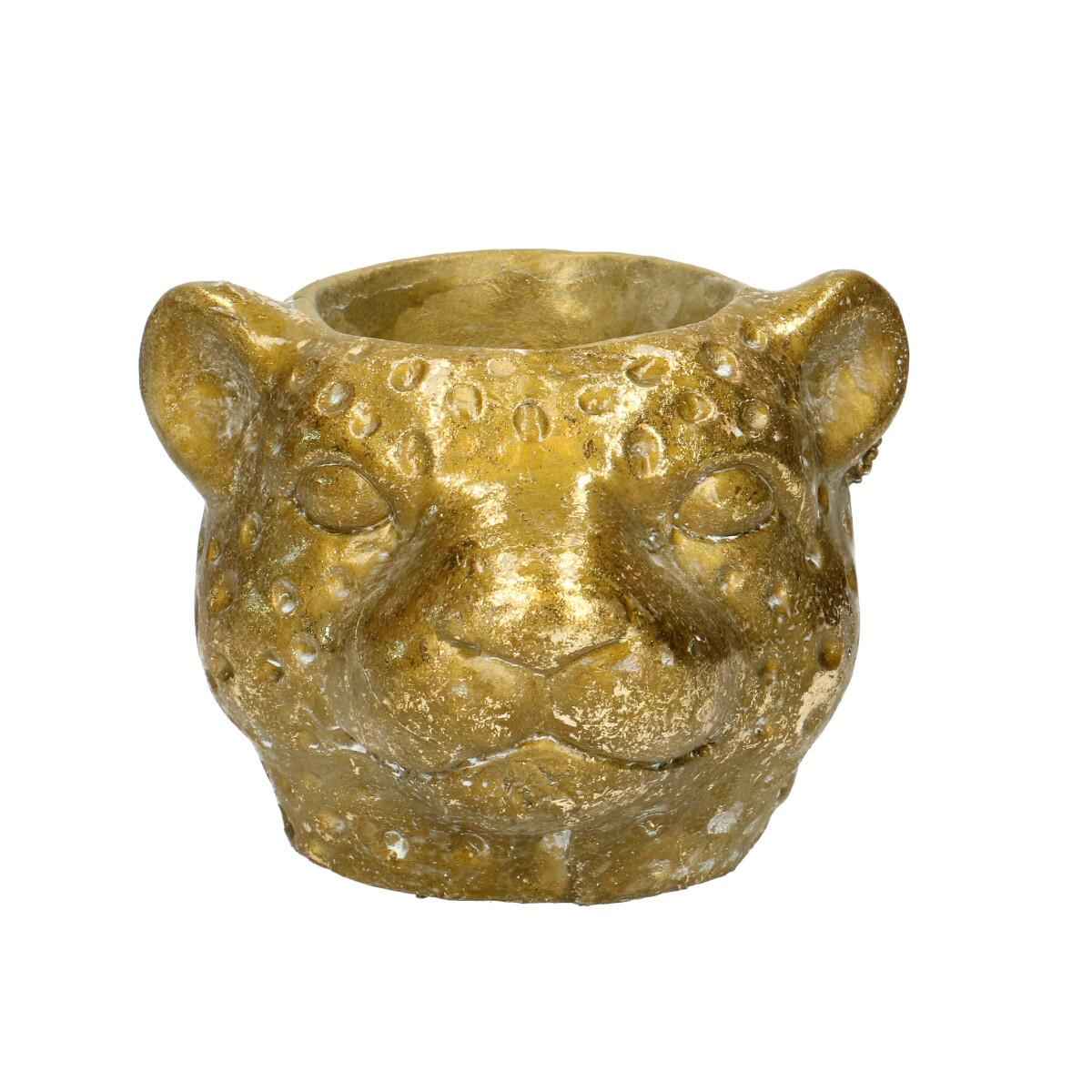 Image of Pflanztopf Leopard Gold – D12xH9,5cm – Dekorativer Blumentopf im Leoparden – Design – Moderner Pflanzentopf für Zimmerpflanzen & Sukkulenten-0
