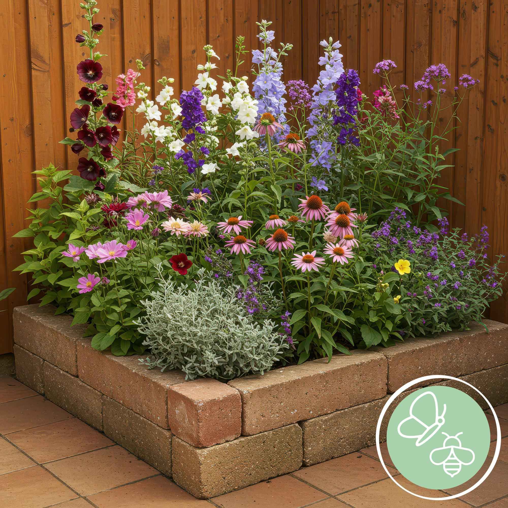 Image of Staudenset für Bienen & Schmetterlinge – 6 mehrjährige Gartenstauden für 1m² – Ø11cm – Echinacea, Rittersporn, Stockrose & Prachtkerze-3