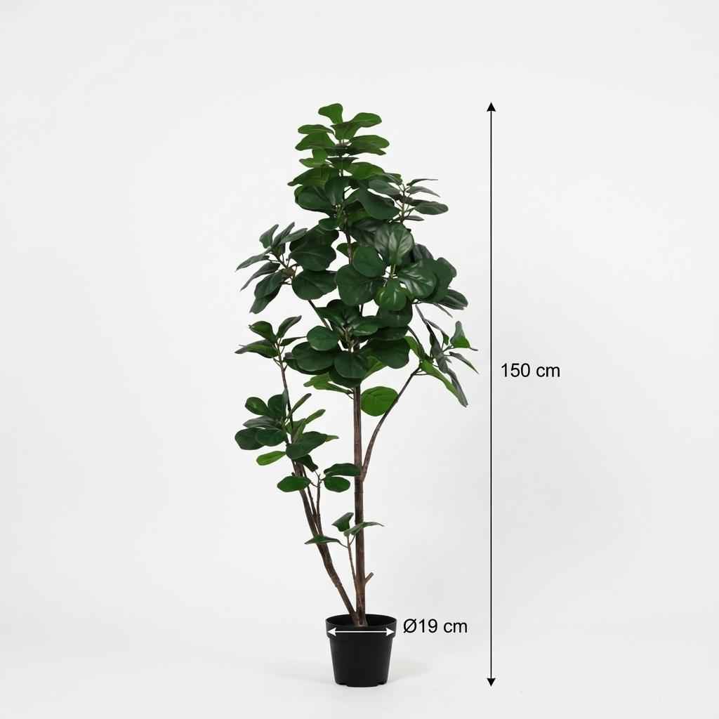 Image of Ficus lyrata Kunstpflanze 150cm – Große Geigenfeige Deko Pflanze – Pflegefreie Zimmerpflanze für Wohnzimmer Büro & Empfangsbereich-4