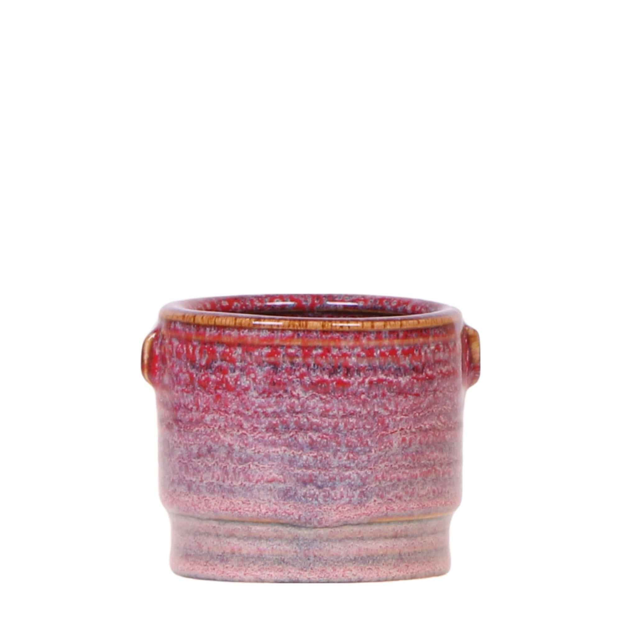 Image of Aura Pflanztopf – Ø6cm – Retro Übertopf im Bold Seventies Stil – Keramik Blumentopf mit Henkeln – Mini – Blumentopf für Orchideen & Grünpflanzen-0