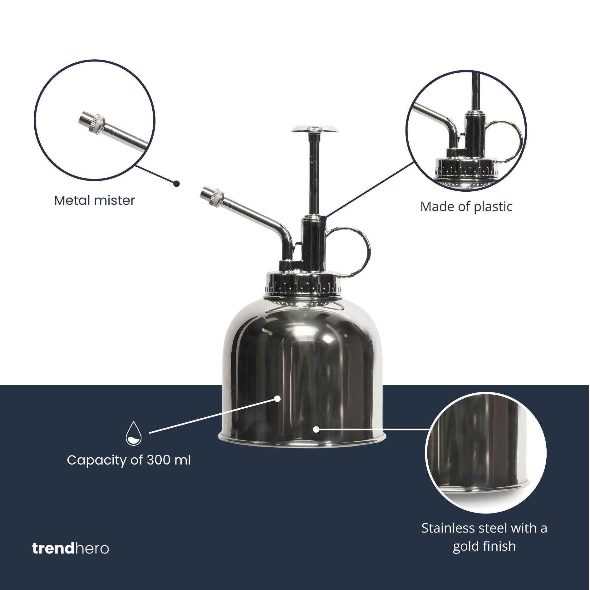 Image of Pflanzensprüher Silber 300ml – Edelstahl – Zimmersprüher für Pflanzen, Kräuter & Terrarien-4