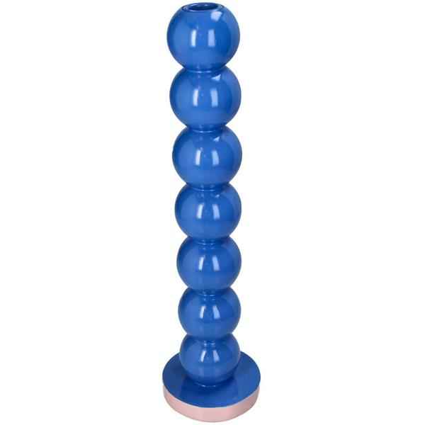 Image of Kerzenständer Smiley – Blaue Kugeln – 9x9x36cm – Dekorativer Kerzenhalter – Gute – Laune – Design-1