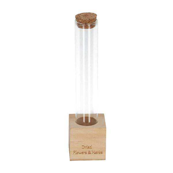 Image of Trockenblumenständer aus Holz – Tube S – 24cm – Halter für Trockenblumen & Kräuter – 16 Löcher für kreative Blumenarrangements-0