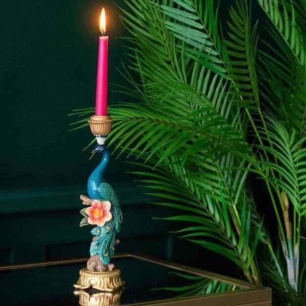 Image of Kerzenständer Peacock Multi – Bunte Dekoration – 29cm Höhe – Eleganter Kerzenhalter für Innen & Außen – Stilvolles Ambiente mit farbenfrohem Design-4