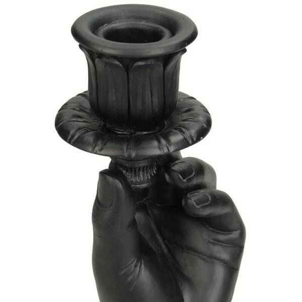 Image of Kerzenständer – Schwarze Hand – 20cm – Moderner Kerzenhalter aus Polystone – Künstlerische Deko – Design – Kerzenständer für Tisch & Regal-1