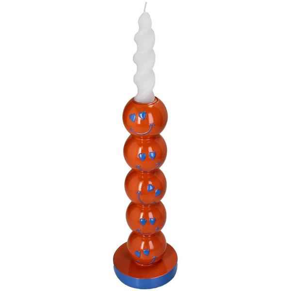 Image of Kerzenhalter Smiley – Polyresin – Orange – 9x9x26,5cm – Fröhlicher Deko – Kerzenständer – Für Innenbereiche – Verspieltes Design für Zuhause-2