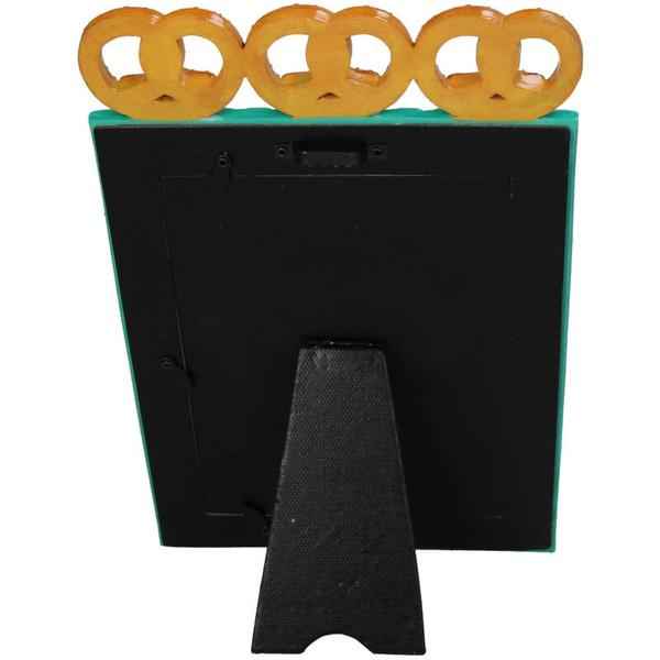 Image of Bilderrahmen Pretzel – Polyresin – Türkis – 13x18cm – Verspieltes Brezel – Design – Kreative Foto – Deko für Zuhause-2