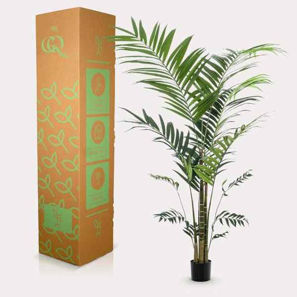 Image of Kunstpflanze Kentia Palme – ca. 210cm hoch – XXL künstliche Kentiapalme mit großen Wedeln – Tropische Zimmerpflanze für Zimmer & Büro