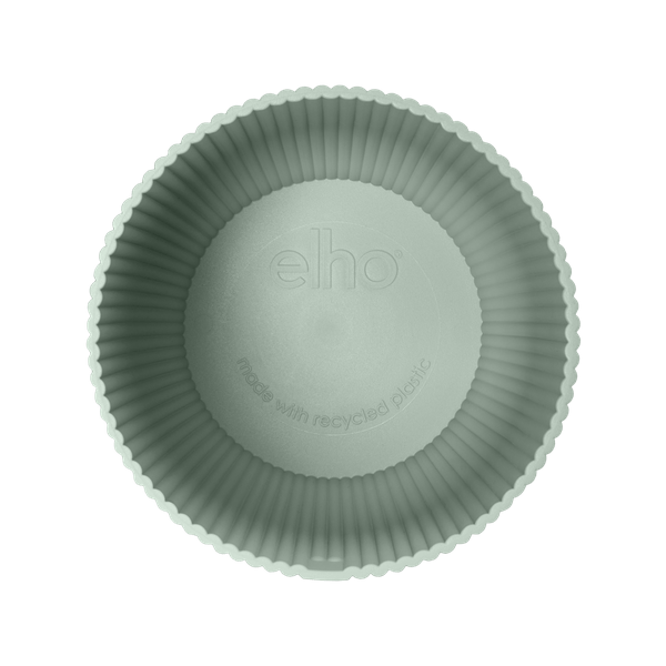 Image of Pflanztopf Vibes Fold – Grün – D18cm x H17cm – Blumentopf mit Rillenstruktur – Mit Wasserablauf – Übertopf aus Kunststoff für Zimmerpflanzen