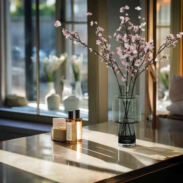 Image of Künstliche Japanische Kirschblüten Zweige Rosa 95cm 4er Set Realistische Sakura Kunstblumen Deko Für Vase Wohnzimmer Tischdeko Hochzeit & Event-2