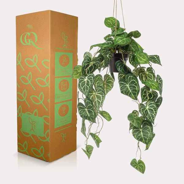 Image of Kunstpflanze Anthurium Clarinervium ↕80cm – künstliche Grünpflanze für Wohnzimmer, Büro, Flur & pflegeleichte Deko