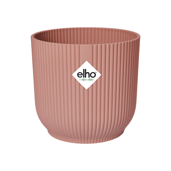 Image of Pflanztopf Vibes Fold – Rosa – D14cm x H13cm – Blumentopf mit Rillenstruktur – Mit Wasserablauf – Übertopf aus Kunststoff für Zimmerpflanzen-1