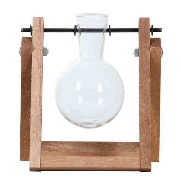 Image of Stecklingsständer mit Glasvase – Hydrokultur Anzuchtstation aus Holz – Glas Vase für Stecklinge & Pflanzenvermehrung – Deko & Geschenkidee-1