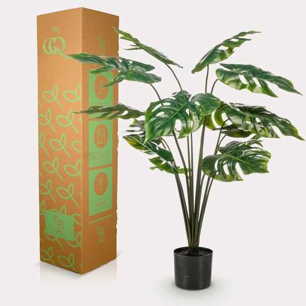Image of Kunstpflanze Monstera Deliciosa ↕95cm – künstliche Grünpflanze für Wohnzimmer, Büro, Flur & pflegeleichte Deko-3