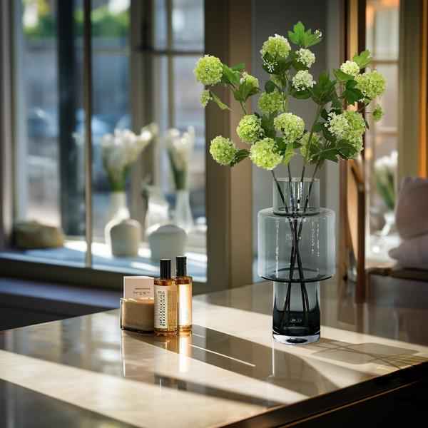 Image of Kunstpflanze Künstliche Viburnum Opulus Zweige Creme 75cm 4er – Set Realistische Kunstb ↕75cm – künstliche Grünpflanze für Wohnzimmer, Büro, Flur