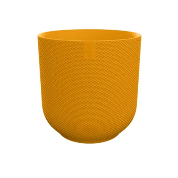 Image of Blumentopf Jazz Rund Bernsteingelb – Ø23cm – Höhe 21cm – moderner Kunststoff-Übertopf – dekorativer Pflanzkübel für Innen- und Außenbereich-0
