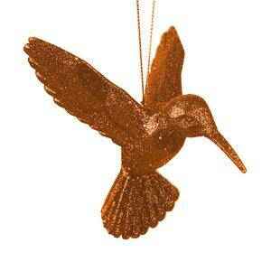 Image of Weihnachtsbaumkugel Amber Hummingbird Glitter – 3D Resin Design – Strahlend weiße Deko Kugel mit funkelndem Kolibri – Motiv-0