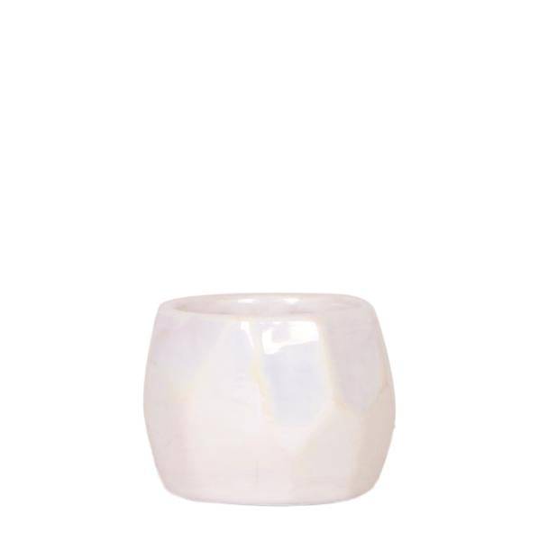 Image of Perlentopf Travertin – Ø6cm – Keramik Blumentopf mit glänzender Oberfläche – Dekotopf für kleine Pflanzen, Sukkulenten & Kräuter – Elegant & modern-0