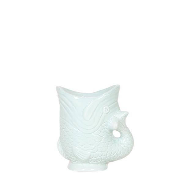 Image of Dekotopf Fish – Türkis – Ø6cm – Keramik Blumentopf in Fischform – Glänzende Oberfläche – Für Sukkulenten & Mini-Pflanzen-0