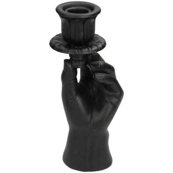 Image of Kerzenständer – Schwarze Hand – 20cm – Moderner Kerzenhalter aus Polystone – Künstlerische Deko – Design – Kerzenständer für Tisch & Regal-2