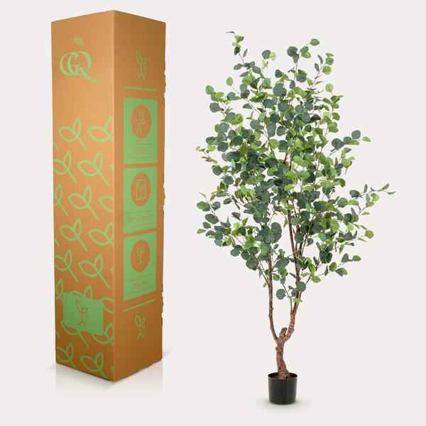 Image of Kunstpflanze Eukalyptusbaum Blauer Gummibaum ↕180cm – künstliche Grünpflanze für Wohnzimmer, Büro, Flur & pflegeleichte Deko-4