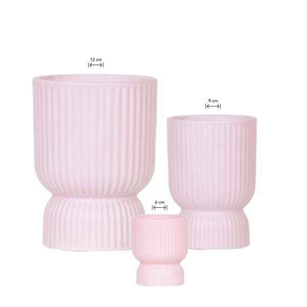 Image of Kombi-Angebot Diabolo Topf – Rosa – 3er-Set Ø6cm, Ø9cm & Ø12cm – Moderne Dekotöpfe im zeitlosen Design – Pflanzentöpfe für Zimmerpflanzen, Sukkulenten & Kakteen-2