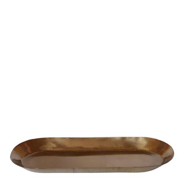 Image of Ovales Tablett – Gold – Metalltablett 30x13cm – Dekoteller für Pflanzen, Töpfe & Wohnaccessoires – Stilvolle Ablage für Orchideen & Deko – Sets-0