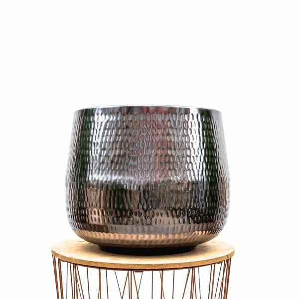 Image of Pflanztopf Jenna Blei – Blumentopf 46x38cm – Moderner Pflanzkübel in Blei – Optik – XL Dekotopf für große Pflanzen – Stilvoll für Innen & Außen-0