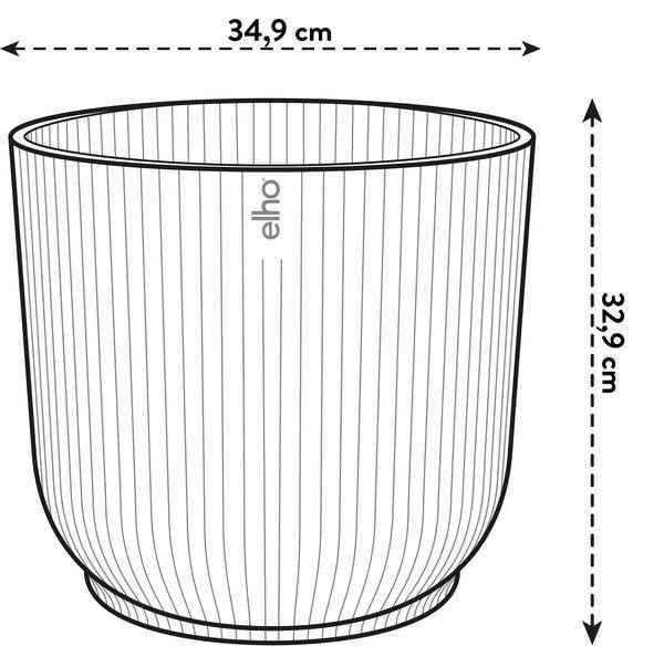 Image of Pflanztopf Vibes Fold – Rosa – D35cm x H33cm – Blumentopf mit Rillenstruktur – Mit Wasserablauf & Rollen – Übertopf für große Zimmerpflanzen-3