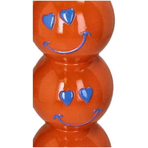 Image of Kerzenhalter Smiley – Polyresin – Orange – 9x9x26,5cm – Fröhlicher Deko – Kerzenständer – Für Innenbereiche – Verspieltes Design für Zuhause-1