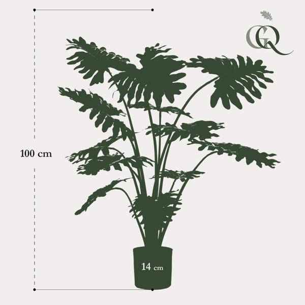 Image of Kunstpflanze Philodendron – 80cm – Realistische Zimmerpflanze – Pflegefrei – Flexibel formbar – Für Wohnzimmer, Büro & Hängeampel – Tropischer Look-4