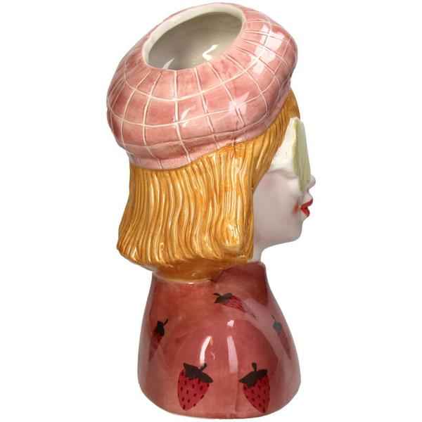 Image of Vase Girl Strawberry – Pink Tontopf – ↑24cm – Verspielte Deko – Vase – Für Blumen & Wohnraum – Charmantes Design-1