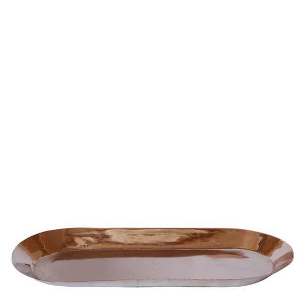 Image of Ovales Tablett – Silber – Ø30cm – Dekoschale aus Metall – Für Pflanzen, Orchideen & Wohnaccessoires – Stilvolle Pflanzunterlage-0