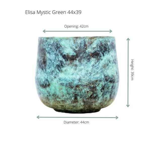Image of Topf Elisa Mystisch Grün – Ø44cm x H39cm – dekorativer Pflanzkübel für drinnen und draußen – modernes Design-1