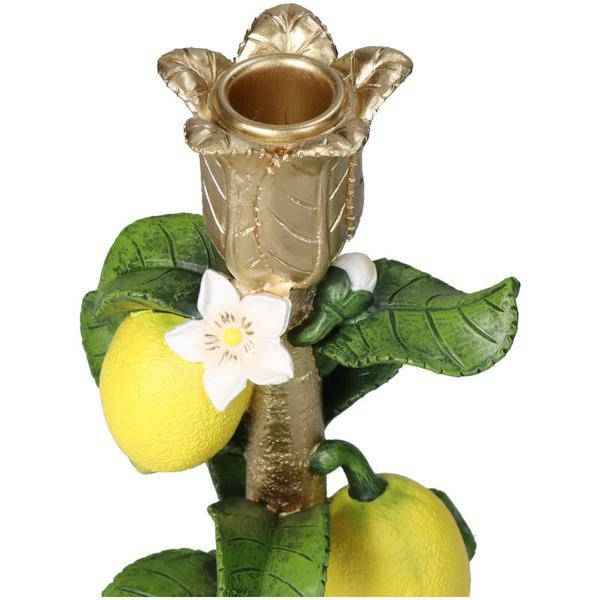 Image of Kerzenständer Zitrone – 22cm – Sommerlicher Kerzenhalter mit Zitronen – Motiv – Bunte Tischdeko-2