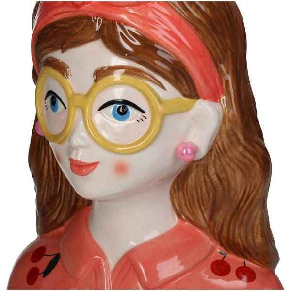 Image of Design – Vase Jessie – Fashion Lady mit Brille & Haarband – 27cm – Modernes Wohnaccessoire aus Polyresin – Vase & Dekoobjekt in einem
