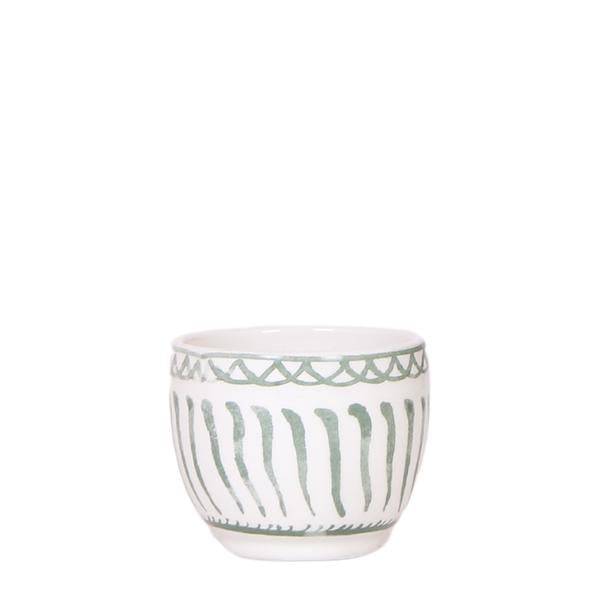 Image of Topf Granada – Grün – Ø6cm – Dekorativer Blumentopf aus Keramik im mediterranen Stil – Glasiertes Pflanzgefäß für Zimmerpflanzen – Mini – Übertopf-0