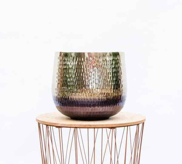 Image of Pflanztopf Jenna Gold – Blumentopf 46x38cm – Pflanzkübel in Gold – Optik – Übertopf für große Pflanzen-0