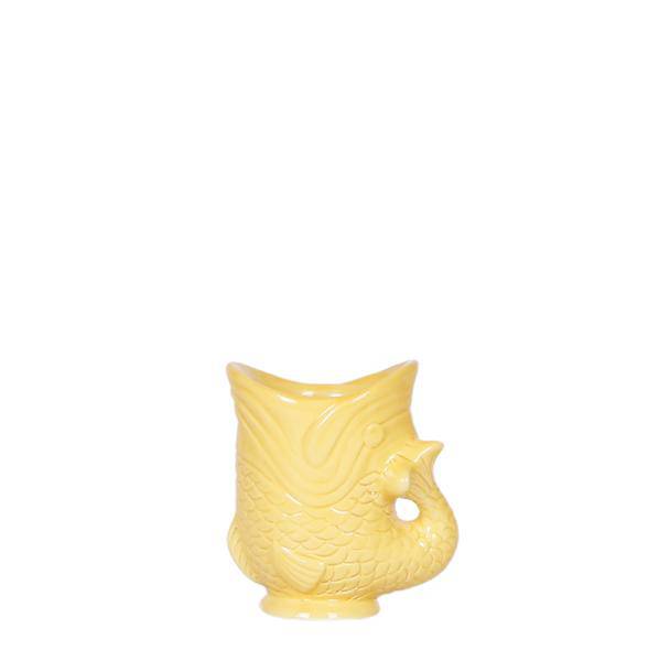 Image of Fisch Dekotopf Gelb – Keramik Pflanztopf Ø6cm – Handgefertigtes Fisch – Design – Glänzende Glasur – Ideal für Sukkulenten & Kleine Pflanzen-0