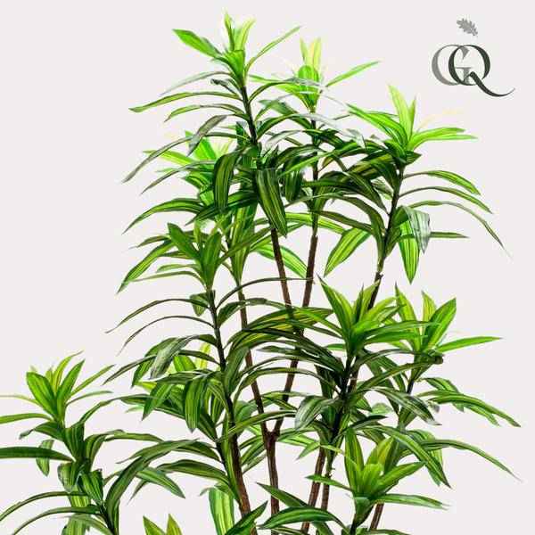 Image of Kunstpflanze Dracaena ↕130cm – künstliche Grünpflanze für Wohnzimmer, Büro, Flur & pflegeleichte Deko