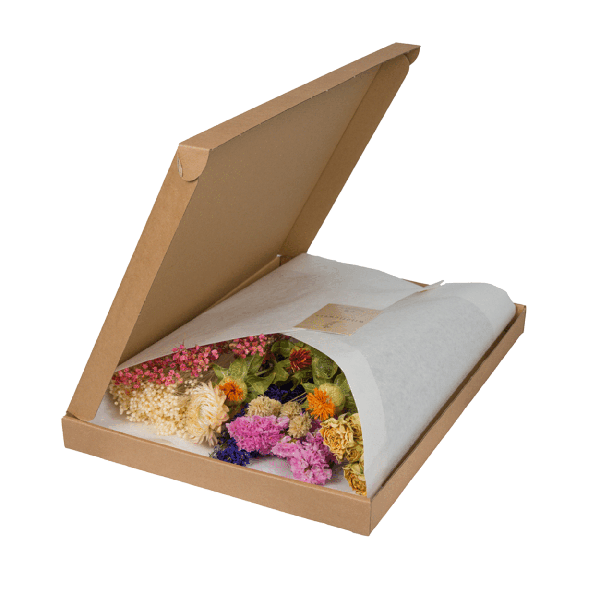 Image of Trockenblumen im Briefkasten – Letterbox Multi – Trockenstrauß in Weiß, Beige & Hellrosa – Elegante Deko – Pflegefrei – Perfekt für Innenräume-0