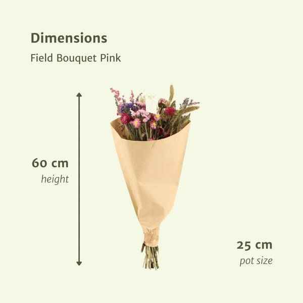 Image of Blumenstrauß Rosa – Getrocknete Blumen – 35cm hoch – 12 Sträuße – Trockenstrauß in Pastelltönen