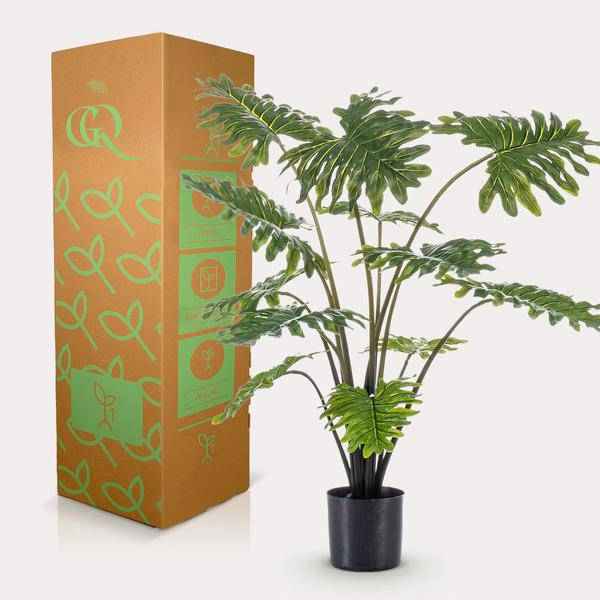 Image of Kunstpflanze Philodendron – 80cm – Realistische Zimmerpflanze – Pflegefrei – Flexibel formbar – Für Wohnzimmer, Büro & Hängeampel – Tropischer Look-3